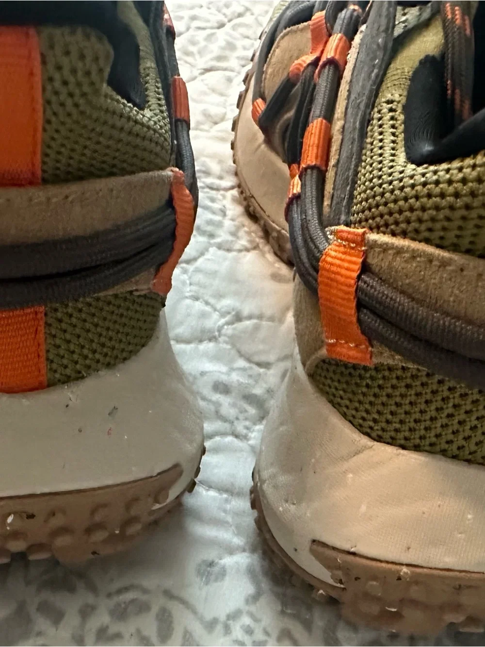 Women  Olive Green & Orange Trail Sneakers